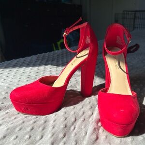 Slightly Worn Red Pumps